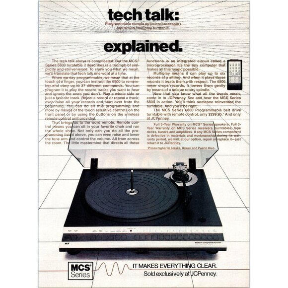 1980 MCS Series 6800 Turntable Record Player Vintage Print Ad Audiophile Art - Picture 1 of 2